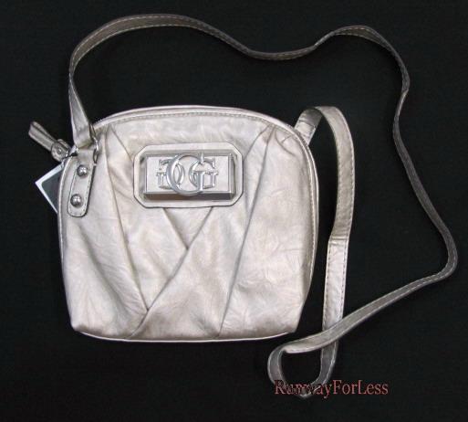 New $75 Guess Dianne Metal Champagne Crossbody Handbag Purse Bag