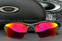 New OAKLEY FLAK JACKET XLJ POLARIZED Sunglasses Black OO/00 Red 