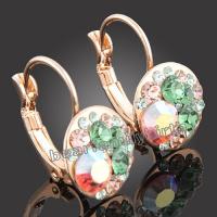 18k rose Gold Gp multi swarovski crystal earrings 641  