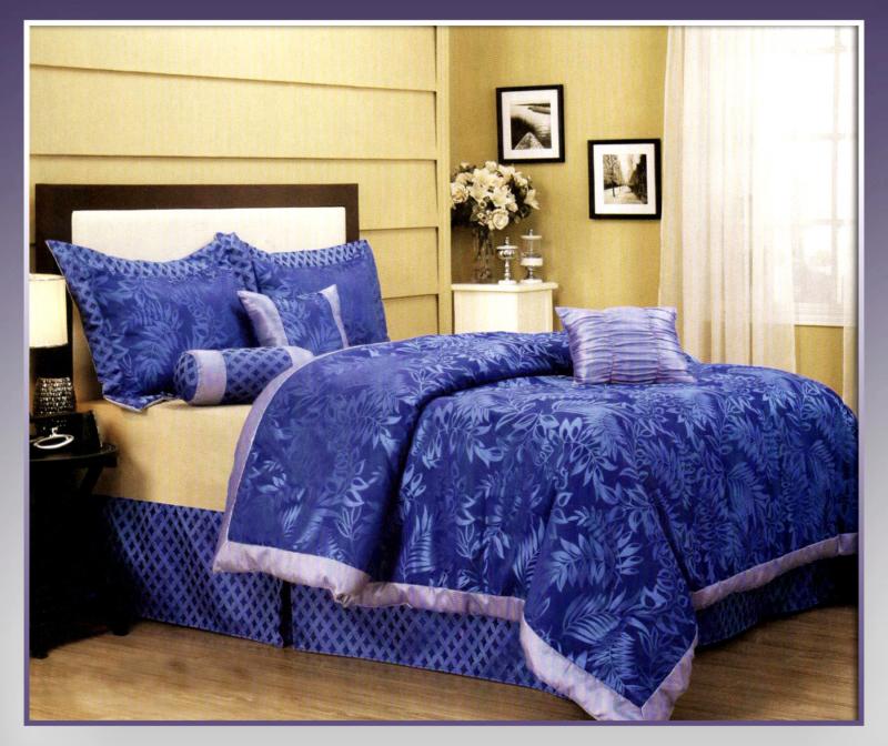   Pcs Blue Ruskins Floral Bedding Comforter Set Bed In A Bag Queen Size