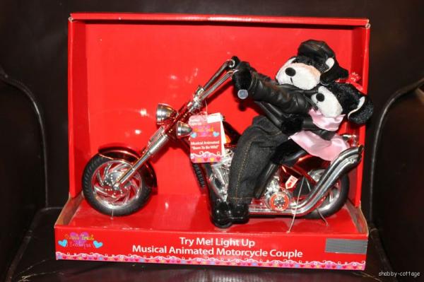   Valentine Motorcycle Dog Couple Animated Musical Born to be Wild NWT