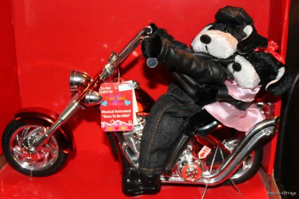 NEW Valentine Motorcycle Dog Couple Animated Musical Born to be Wild 