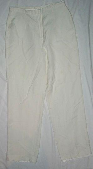 Womens David N Cream Color Lined Linen Pants Size 10