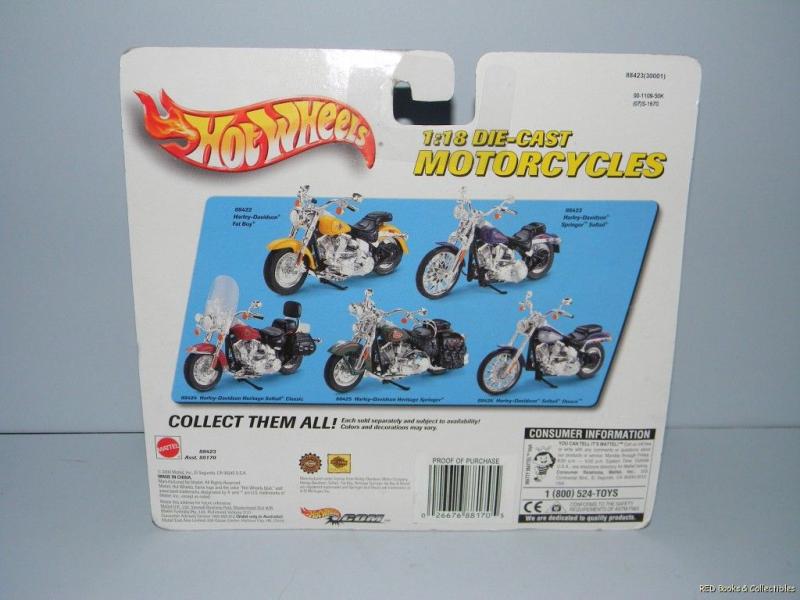 Hot Wheels 2000 Harley Davidson Motorcycle Collection 5 Packs Complete