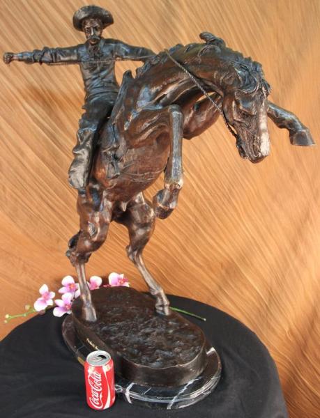   Frederic Remington The Bronco Buster Bronze Marble Sculpture Statue