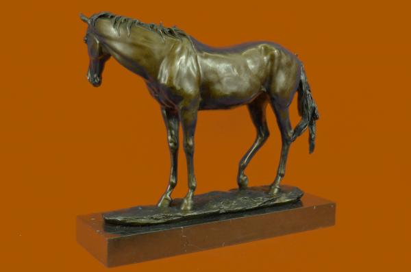 Pierre Jules Mene Racing Horse Bronze Marbl