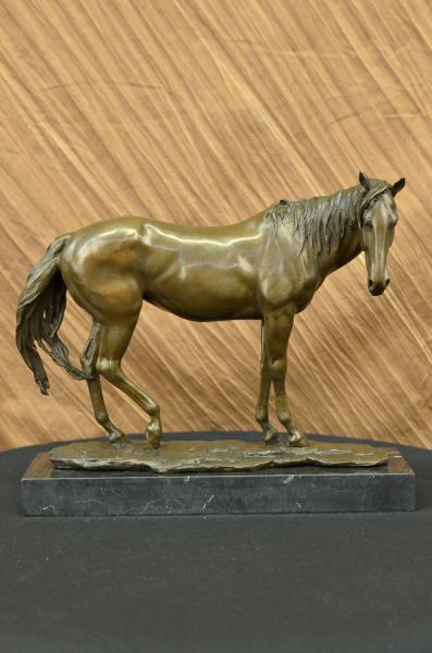 Pierre Jules Mene Racing Horse Bronze Marbl