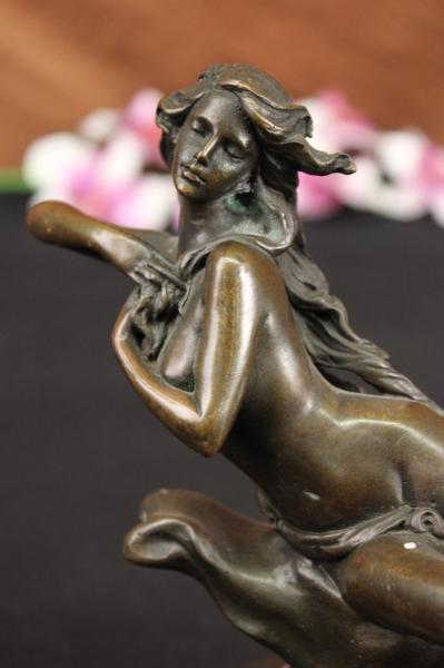 Art Nouveau Nude Lady Bronze Statue Sculpture Figurine Art Figure 