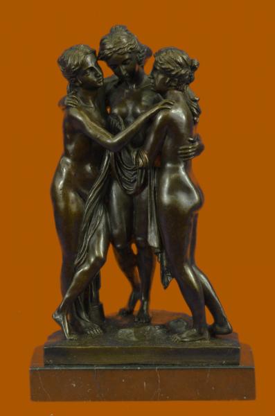 ON SALE !!! Large Bronze Sculpture Of 3 Graces By Canova 