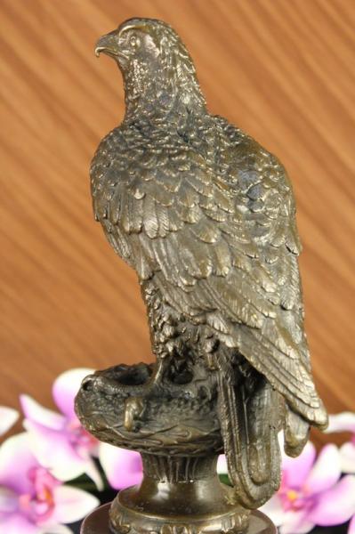 Signed American Bald Eagle Bronze Sculpture Statue Art Deco Marble Zoo 