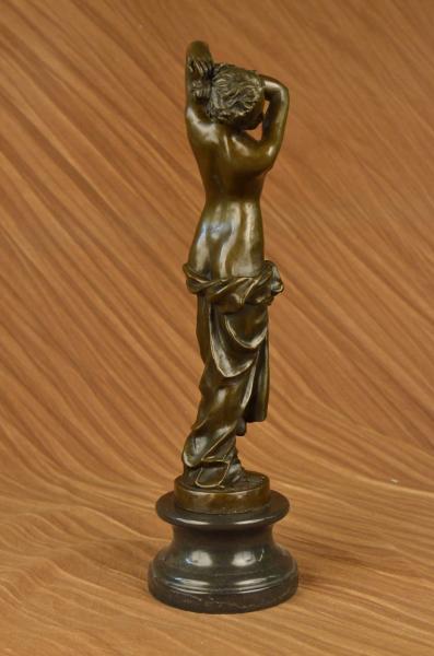 Art Deco bronze sculpture nude with bow Diana aiming 