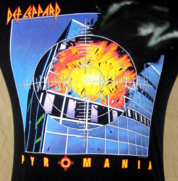 Def Leppard Pyromania Album Cover T Shirt Small Black