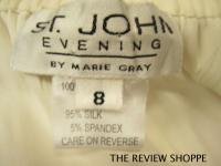 St John Evening Marie Gray 2 Piece Shimmer Top Cami Dress Silk Pants 