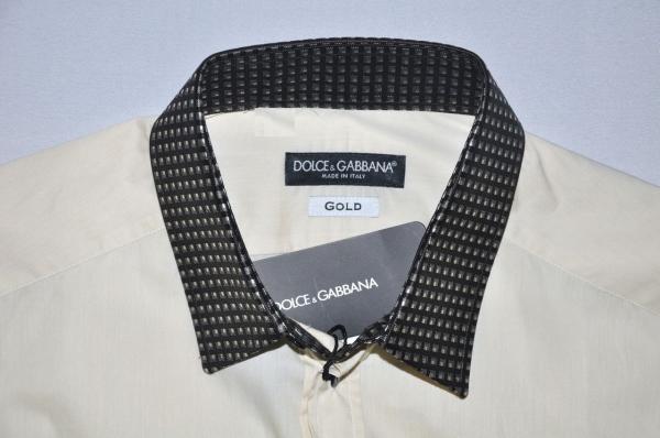   Dolce & Gabbana Gold Silk Dress Shirt US 15 1/2 EU 39  