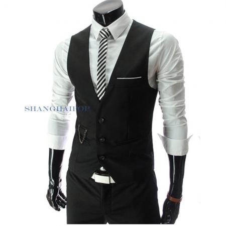 Men Formal/Casual Waistcoat Slim Top Cotton Vest Gilet Button Vintage