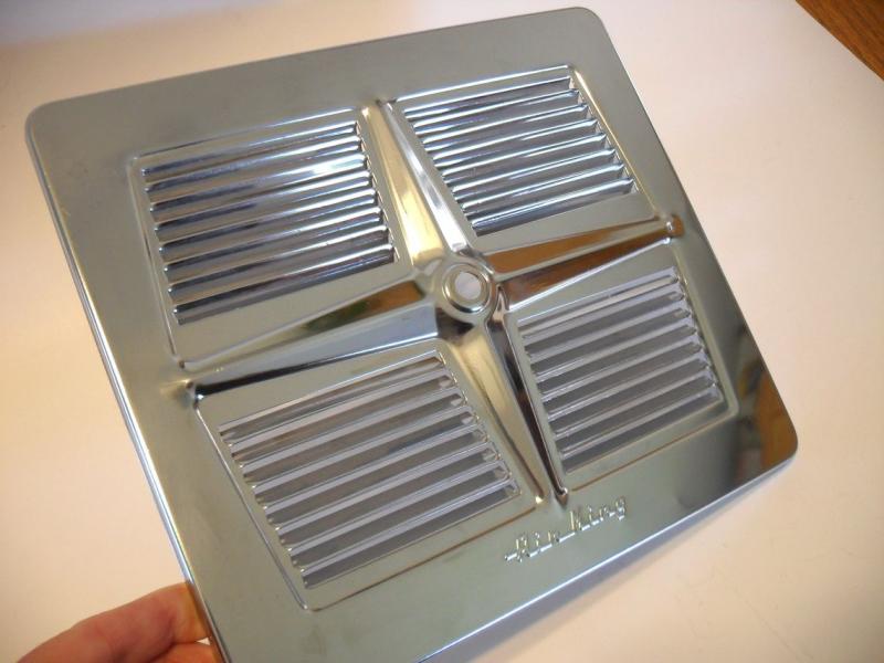 Vintage Berns Air King Chrome Louvered Exhaust Fan Cover Kitchen Trailer