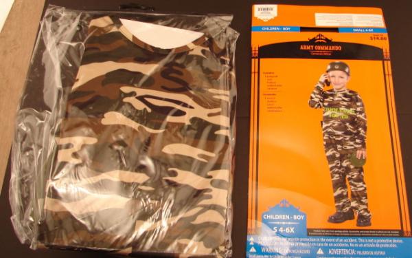 New NIP Halloween Costume Army Commando Helmet Canteen Walkie Talkie 7