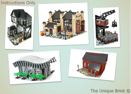  Train Building Collection- Instructions [city town station shed