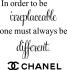 To Be Irreplaceable CoCo Chanel Decal Wall Decor Quote Vinyl Sticker ...