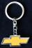 Chevy chrome plated metal key ring / chain with Yellow Chevrolet Bowtie ...