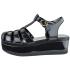 Women's Cutout Platform T-Strap Flatform Jelly Sandals w/ Ankle Strap ...