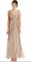 Adrianna Papell Champagne Tiered Chiffon Gown 14 New $239