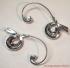 RARE Early Boucher Costume Jewelry Ear Wrap Earrings Rhodium Plate 