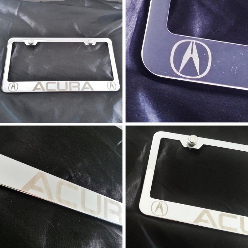New Chrome Acura License Plate Frame Laser Engrave Car SUV Truck Stainless Steel