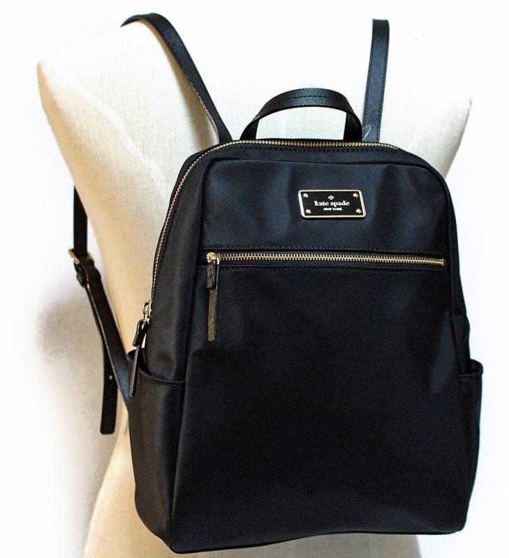 KATE SPADE Blake Avenue HILO Backpack Book Travel Bag ~ Black Nylon ...
