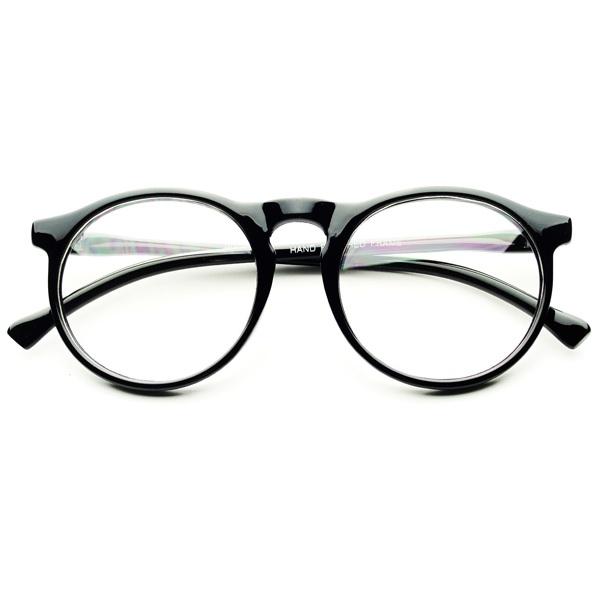  Vintage Style Clear Lens Round Glasses Eyeglasses Black Frames R0401