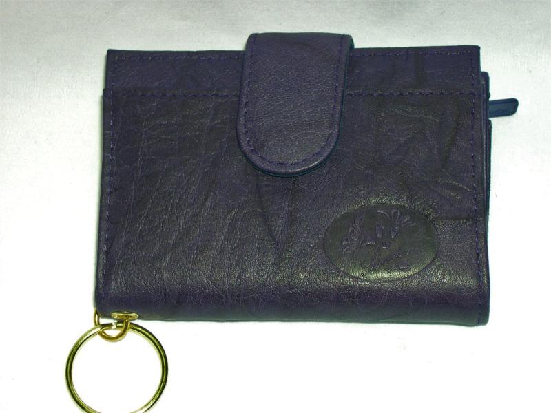 New BUXTON Purple Leather Heiress Pik-Me-Up Tab Card Case Key Chain Wallet NWT | eBay