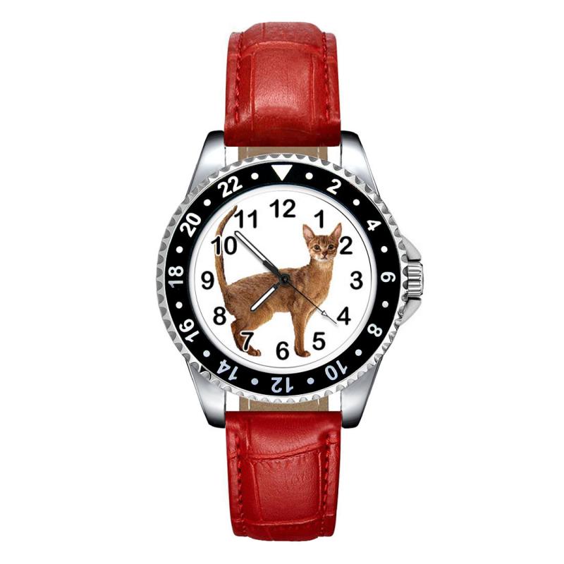 Abyssinian Cat Unisex Mens Womens Fashion Leather Band ...