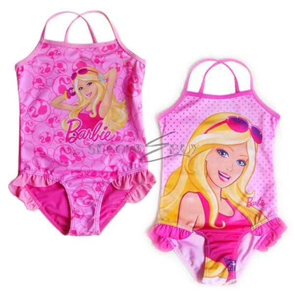Girls Barbie Princess Swimwear Swimming Costume Kid Bathing Suit Swimsuit Sz 2 7