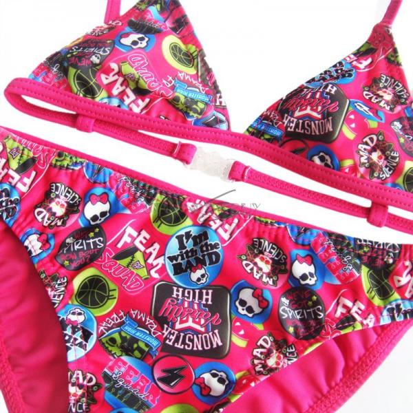 Baby 2T Girl Monster High Skull Swimwear Swimming Bikini Two Piece Swim Suit New