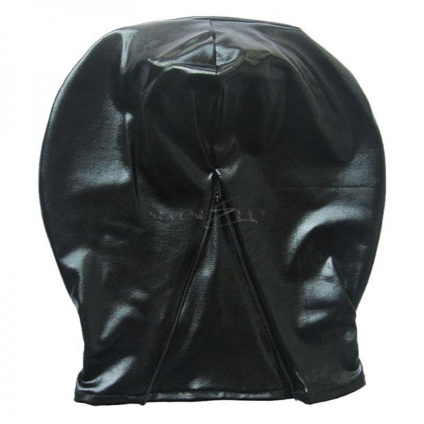 Sexy Mysterious Costume Party Halloween Hood Head Mask Zipper Headwear Black