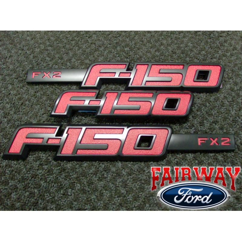 2012 12 F 150 F150 OEM Genuine Ford Parts RED FX2 Emblem Set NEW