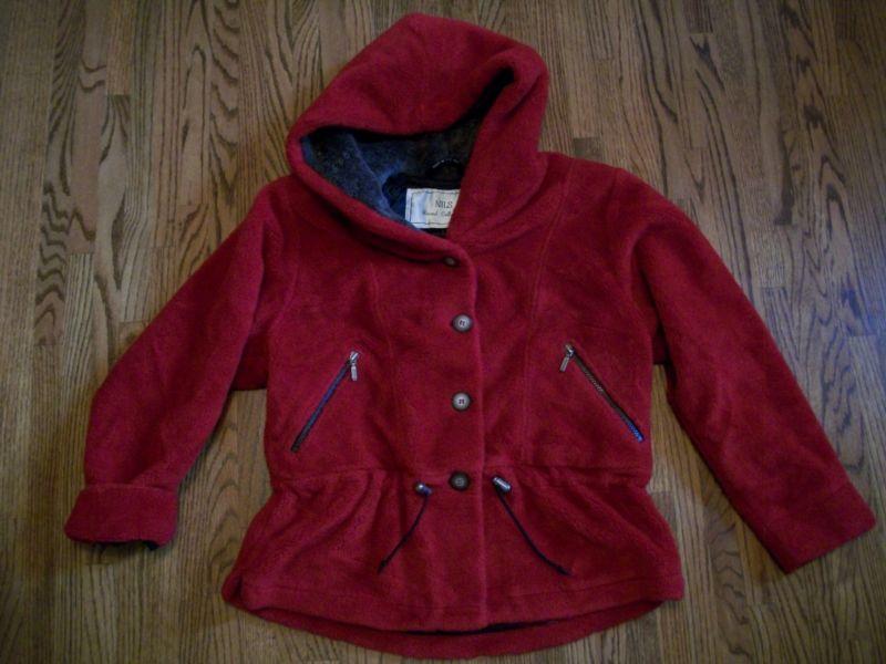 Nils Resort Red Hoodie Fleece Peplum Ski Jacket Coat S