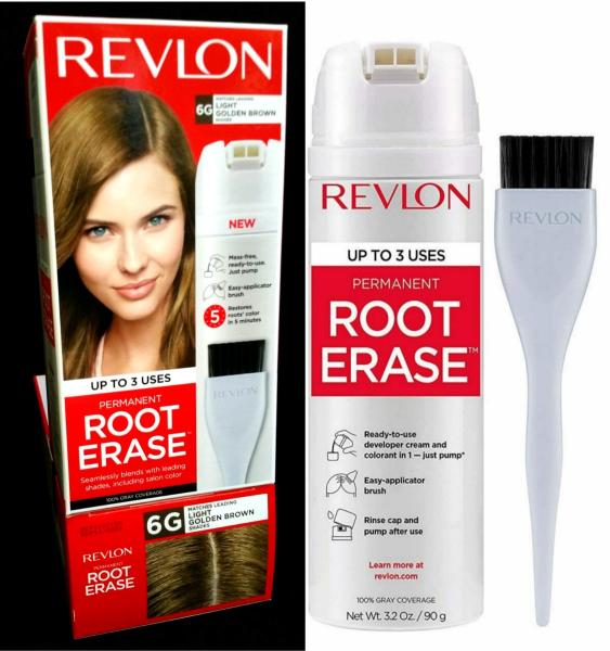 Revlon Root Erase 6G Light Golden Brown Shade Permanent Hair Color Dye ...