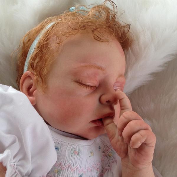 Baby Cozy Beautiful Reborn Baby Girl Art Doll Hand Painted 3D Skin
