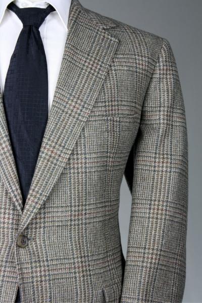Vintage Brooks Brothers TWEED Wool 46 L Brown Check Blazer/Jacket 