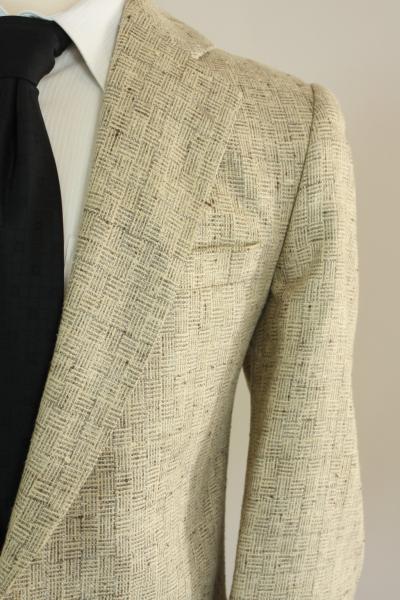 vtg countess mara tan silk tweed blazer jacket 44 r