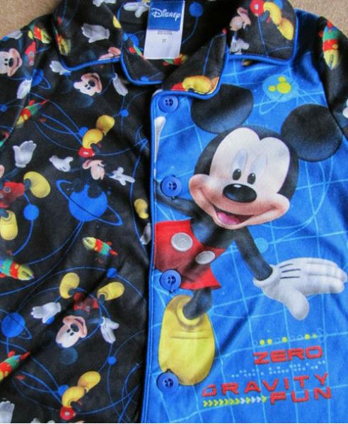 MICKEY MOUSE Clubhouse Blue Flannel Button-up Coat Pajamas Pjs sz 3T | eBay