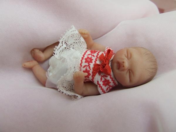 OOAK Sculpted Dollhouse Barbie Baby Girl Polymer Clay Art Doll Poseable