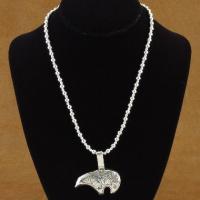 Southwestern Sterling Silver Overlay Bear Pendant Necklace  