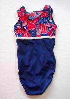 GK ELITE AXS Adult Extra Small Red White Blue Leotard  