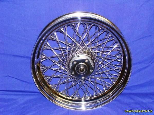 16 Chrome Twisted 80 Spoke Front Wheel for Harley Softail 86 99