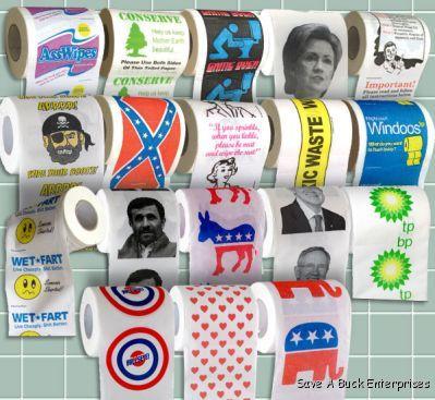 48 assorted toilet paper rolls   Clinton, Obama, Palin, Wet Fart 