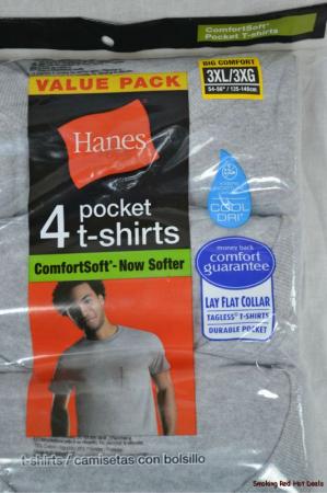 Hanes Comfort Soft Pocket 4 T Shirts Pack Mens Sz 3XL 54-56