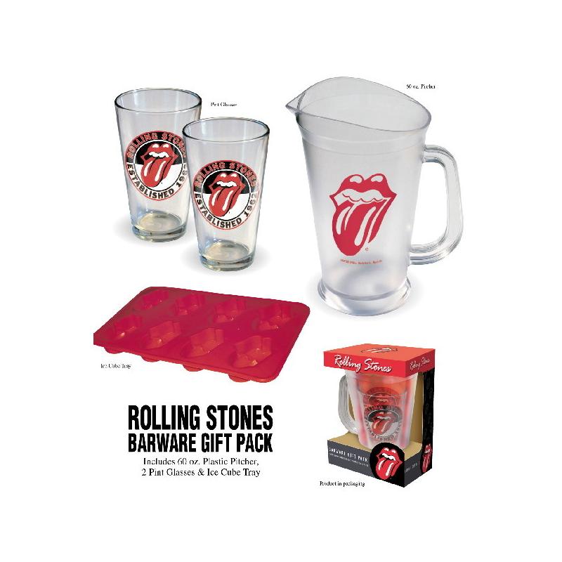 The Rolling Stones Tongue Logo Barware Gift Pack, NEW  