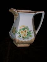 ADAMS & SONS ENGLAND YELLOW ROSE POTTERY PITCHER  